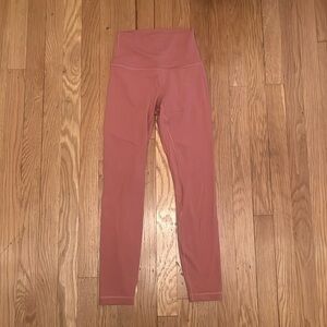 Neutral pink lululemon leggings perfect condition size 2!